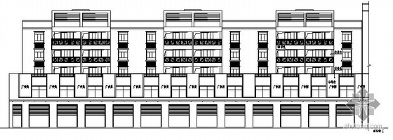 转角楼多层住宅平面资料下载-某六层商住楼区建筑施工图（三栋）