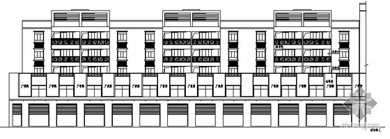 独栋底商住宅资料下载-某六层商住楼区建筑施工图（三栋）
