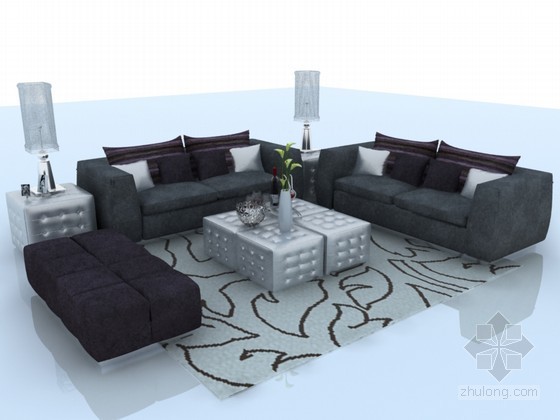现代精致沙发3D模型资料下载-现代精致沙发3D模型下载