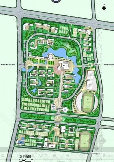 大学校园总体规划方案排版资料下载-[安徽]大学校园总体规划设计方案（二）