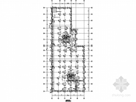 高层办公建筑布置图资料下载-高层地下室基础及墙柱布置图