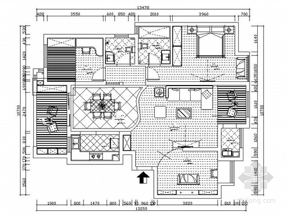 95平两居室装修效果图资料下载-奢华高雅欧式风格一居室装修图（含效果图）