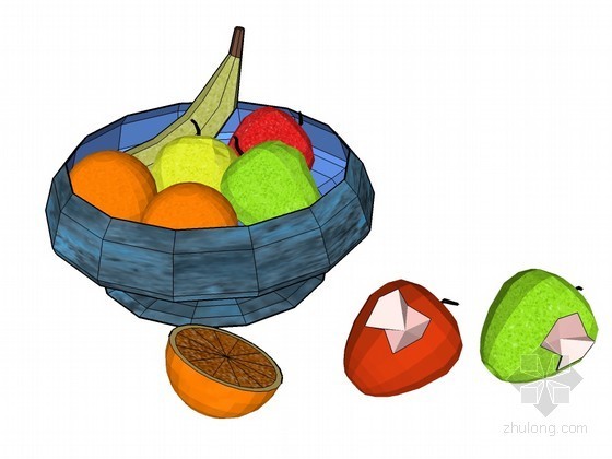 水果sketchup模型资料下载-水果果盘sketchup模型