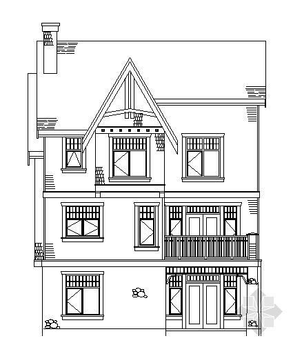 轻钢结构别墅结构图纸资料下载-某三层轻钢结构别墅建筑方案图
