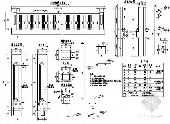 点驳接玻璃栏杆剖面节点资料下载-1×14米预应力混凝土空心板栏杆构造节点详图设计