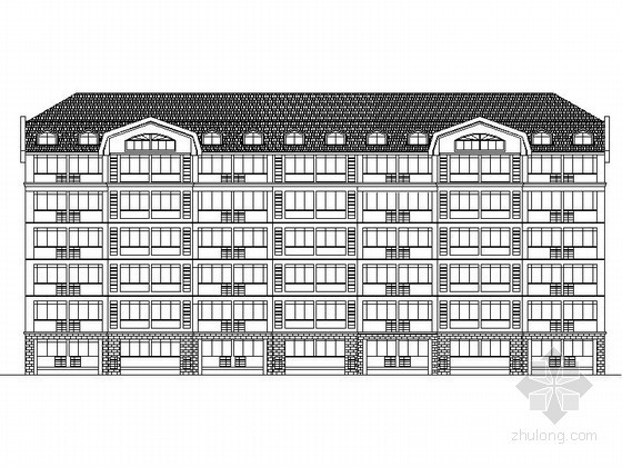 6层大学宿舍楼设计su资料下载-[扬州]某大学六层宿舍楼建筑方案图