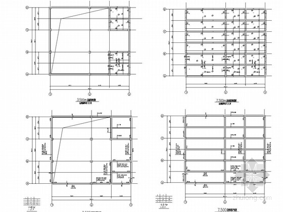 柴油发电机室建筑结构施工图-梁、板配筋图 
