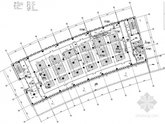 公共办公建筑空调通风及防排烟系统设计施工图（风冷热泵机组）-四～六层空调通风平面图 