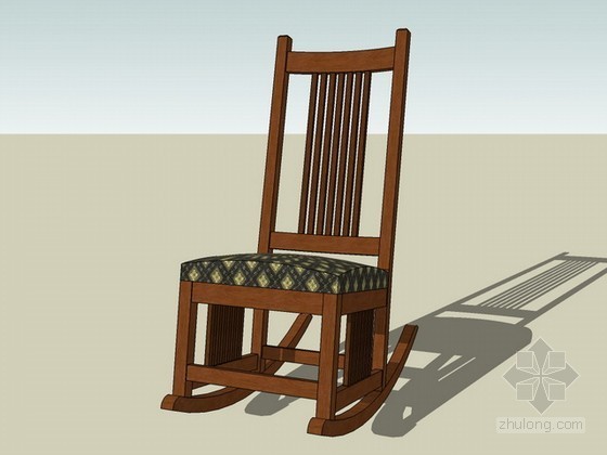 现代摇椅草图模型资料下载-摇椅sketchup模型下载