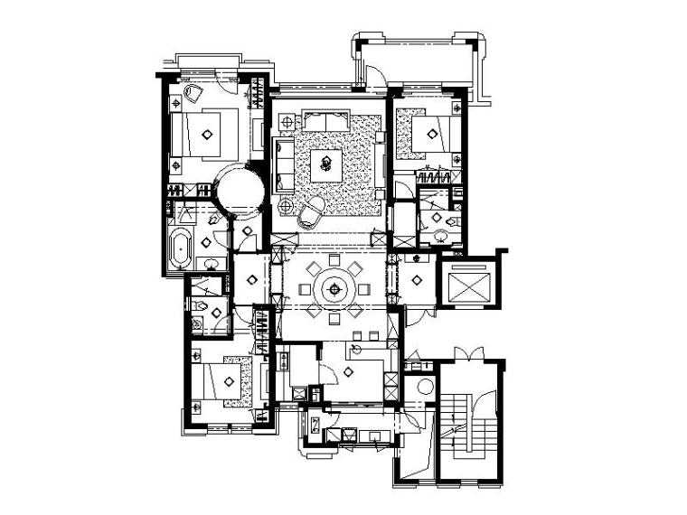 住宅室内设计图含效果图资料下载-[大连]现代唯美简约室内设计施工图（含效果图）