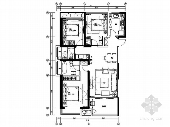 小房型施工图资料下载-[原创]小户型温馨简洁现代家装施工图