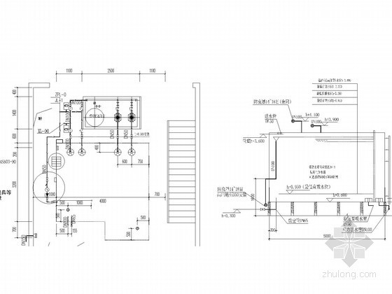 [贵州]高层商业酒店给排水消防施工图-水箱大样图 