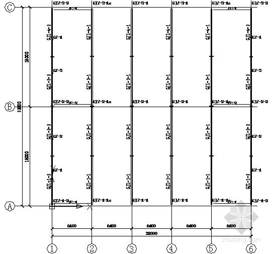 16米跨度门刚资料下载-32米跨度门式钢架厂房结构施工图(含方案图)