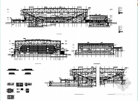 [北京]三层体育馆建筑设计方案图（含商业）-三层体育馆建筑缩略图 