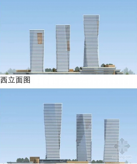 [四川]大型文化休闲商业中心建筑设计方案-大型文化休闲商业中心建筑设计立面图