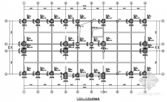4000平框架结构综合楼全套施工图资料下载-框架结构综合楼结构施工图（四层）