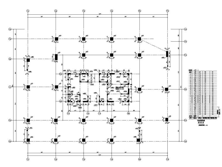 [江苏]框剪结构高层酒店商务楼与多层框架结构会议中心结构施工图（含全套幕墙结构）-框架柱、剪力墙平面布置图三.jpg