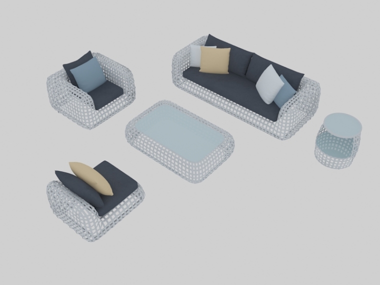 休闲接待沙发资料下载-休闲舒适沙发3D模型下载
