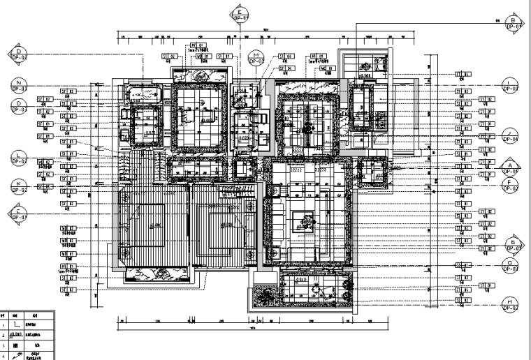 古典风格三居室住宅设计施工图（附效果图+模型）-地面材质图