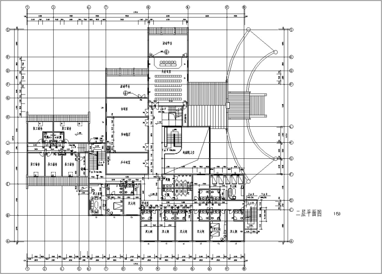 某中式仿古多层接待中心建筑设计方案施工图CAD-5