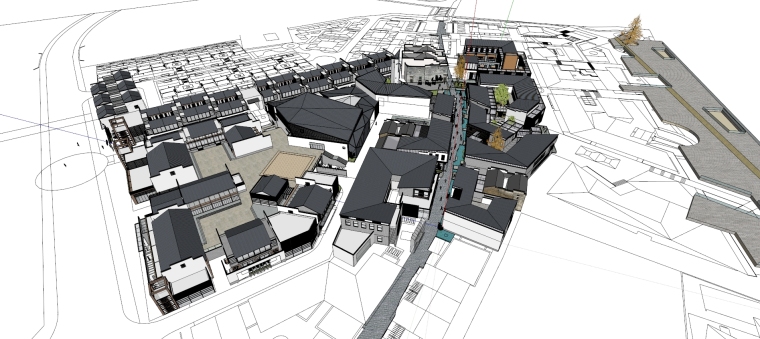 商业街中心广场设计资料下载-商业街广场，现代主义风格\广场新模型设计