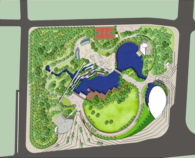 拉维莱特公园模型资料下载-精品大型公园3D模型