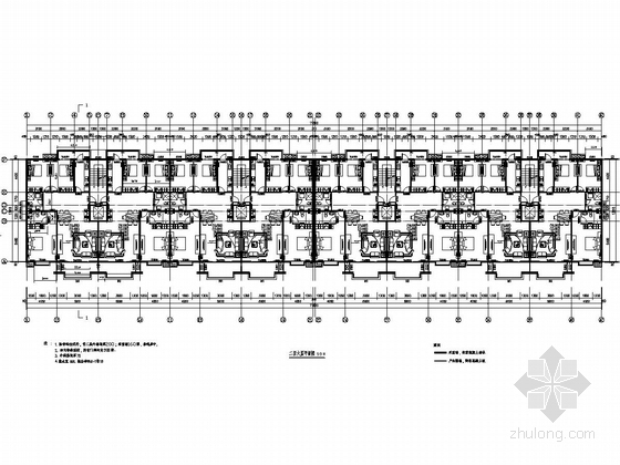 [北京]六层剪力墙结构干休所结构施工图（含建筑图）-二至六层平面图