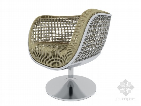 沙发椅su下载资料下载-休闲藤制沙发椅3D模型下载