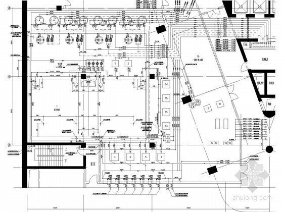 [上海]高层酒店办公综合体给排水消防施工图-泵房详图 