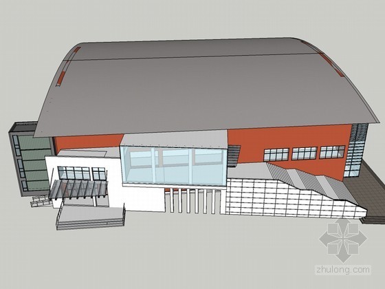 现代体育馆SketchUp模型下载-现代体育馆 