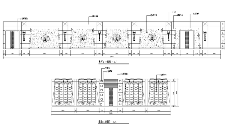 [浙江]中式风格乌镇餐厅室内装修施工图-舞厅立面图