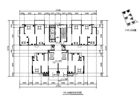 [广东]高层现代风格塔式住宅楼建筑设计方案文本-高层现代风格塔式住宅楼建筑平面图