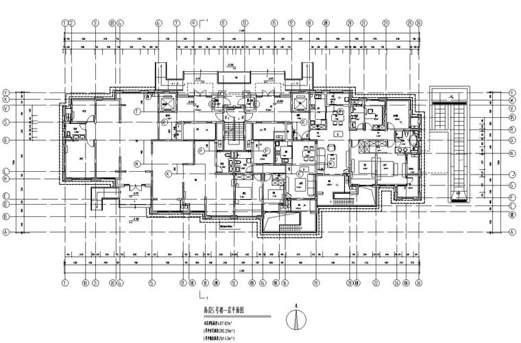 [江苏]苏州欧陆风格居住区建筑方案施工图设计（CAD）-高层5号楼一层平面图