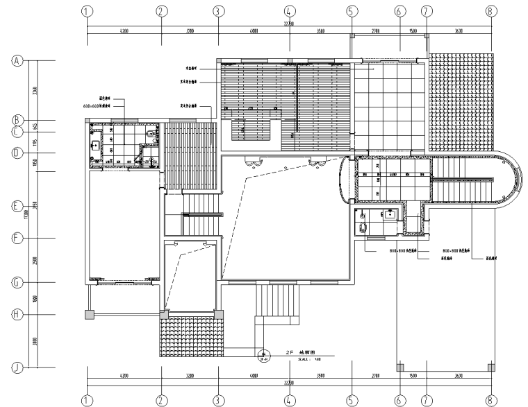 [湖南]某二层欧式风格别墅室内设计施工图及效果图-二层地面图