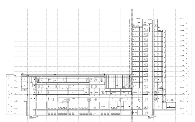 [上海]金融企业办公大楼建筑施工图（100+张CAD）-2-2剖面图