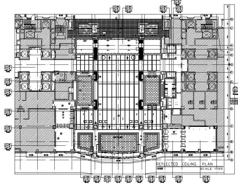 [浙江]CCD钓鱼台酒店空间设计施工图（附效果图+物料表）-天花布置图