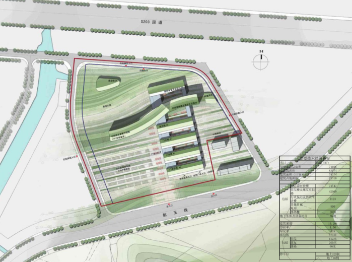 [福建]长乐市组合型现代大型医院建筑设计方案文本-总平面图