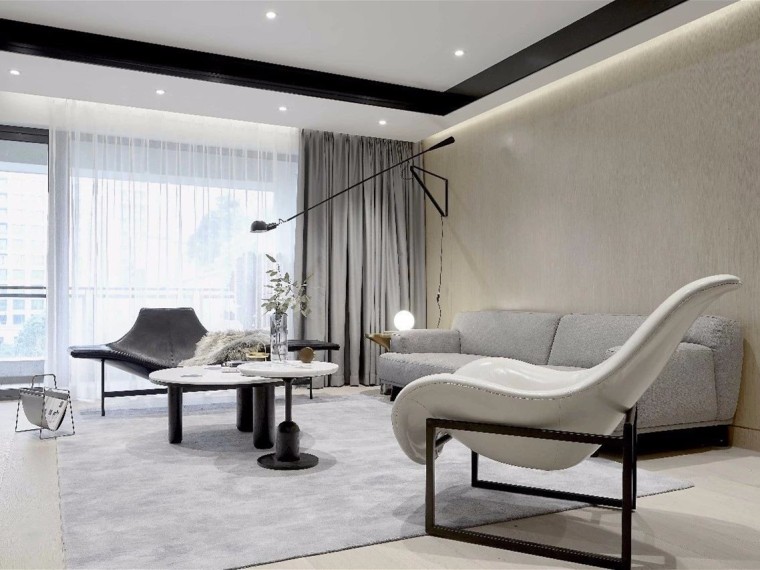 现代沙发椅su资料下载-上海慢生活的现代公寓