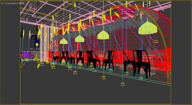 室内成套设计效果图资料下载-复古餐厅3D成套模型下载（附效果图）