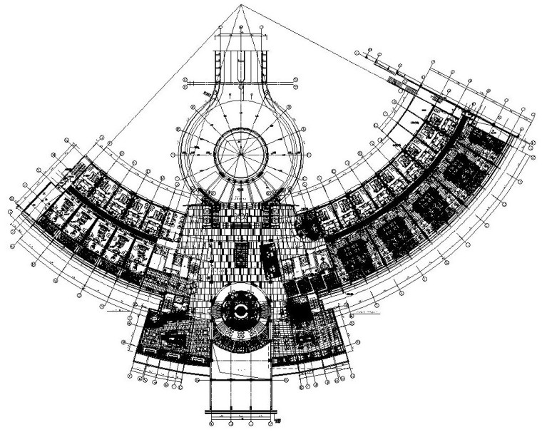 [海南]三亚鸿洲游艇国际酒店全套施工图（附高清效果图）-2层平面图-Model