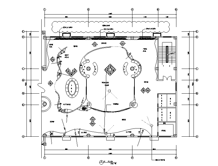 现代时尚产品展厅装修设计施工图（附效果图）-展厅部分平面图