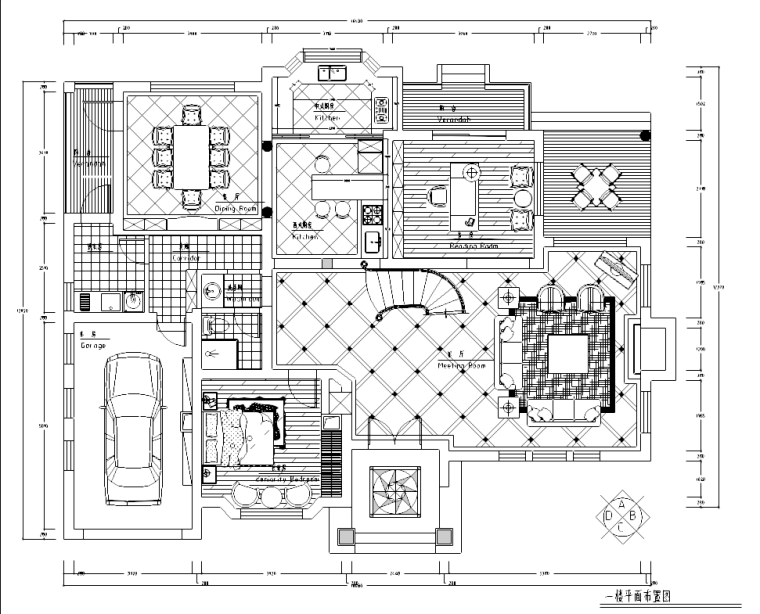 主卧欧式衣柜资料下载-[湖南]某二层欧式别墅施工图及效果图