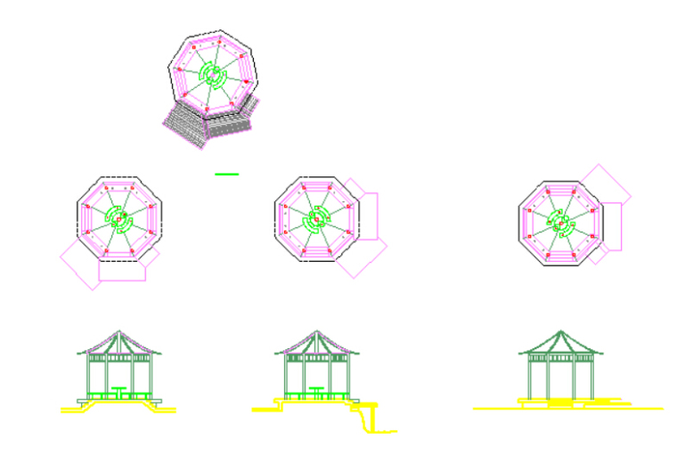 八角景观亭施工图资料下载-分享一个八角亭施工图