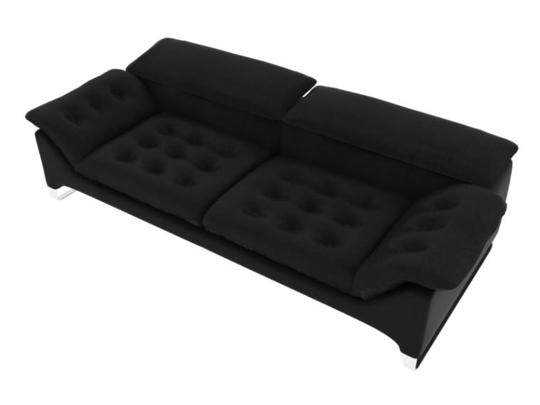 黑色胡桃木贴图资料下载-黑色舒适沙发3D模型下载