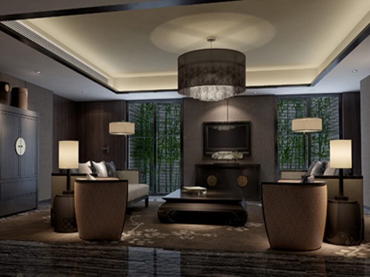 客厅沙发中式资料下载-中式客厅3D模型下载