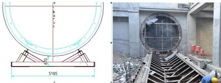 [河南]地下交通工程土建项目实施性施工组织设计（318页）-盾构到达接收基座示意图