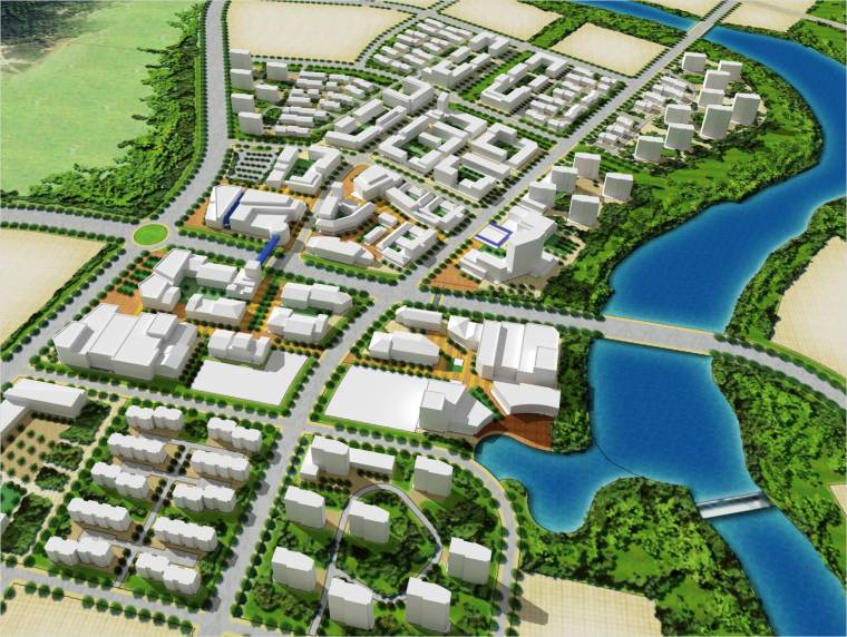 [福建]安溪南翼新城总体规划设计-知名地产总体规划设计——总体鸟瞰图