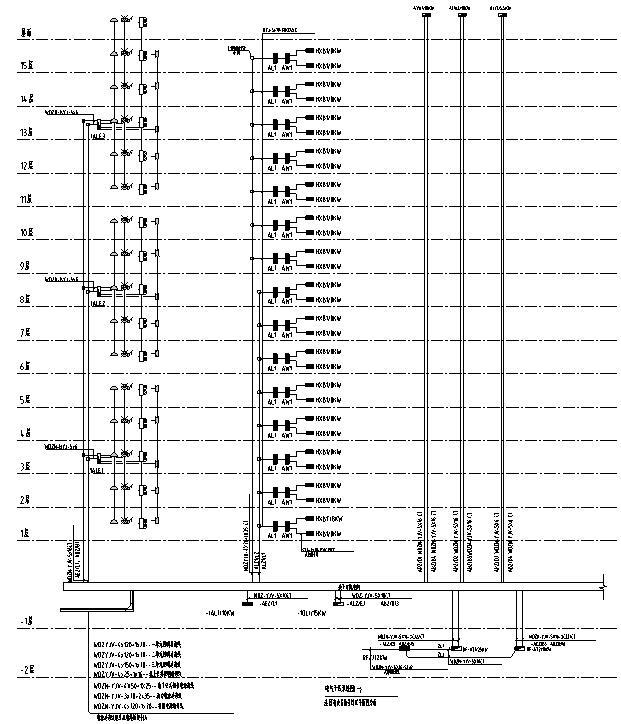 西安住宅小区电气施工图[18层]-电气干线系统图(一)