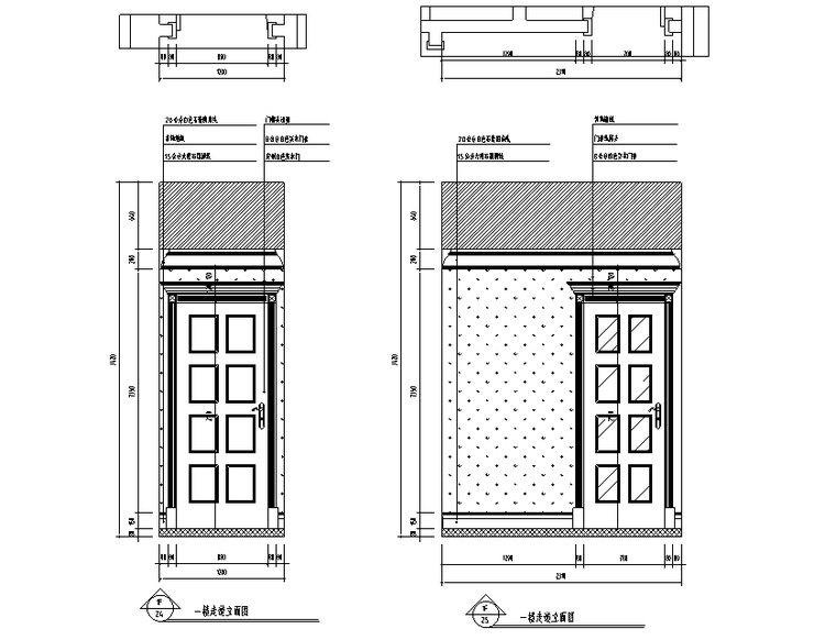 欧式雅致奢华300平米独栋别墅设计施工图（附效果图）-走道立面图