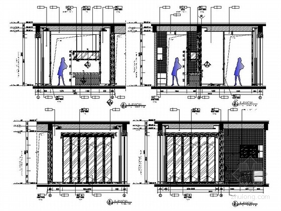 [海南]奢华欧式风格两层别墅样板间室内装修施工图（含效果）-1层立面图 
